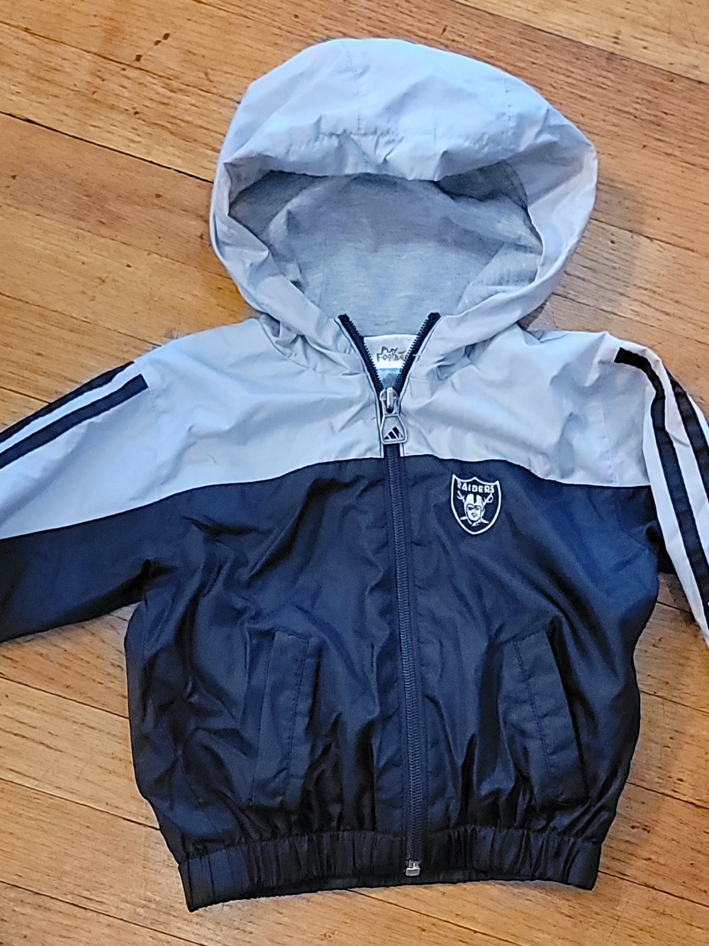 Vintage Raiders Kids Windbreaker Jacket - Black and Light Gray